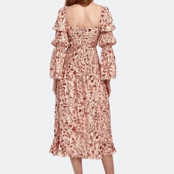 AMUR Filipa Floral Silk Midi Dress | SZ 6 - Picture 6 of 16